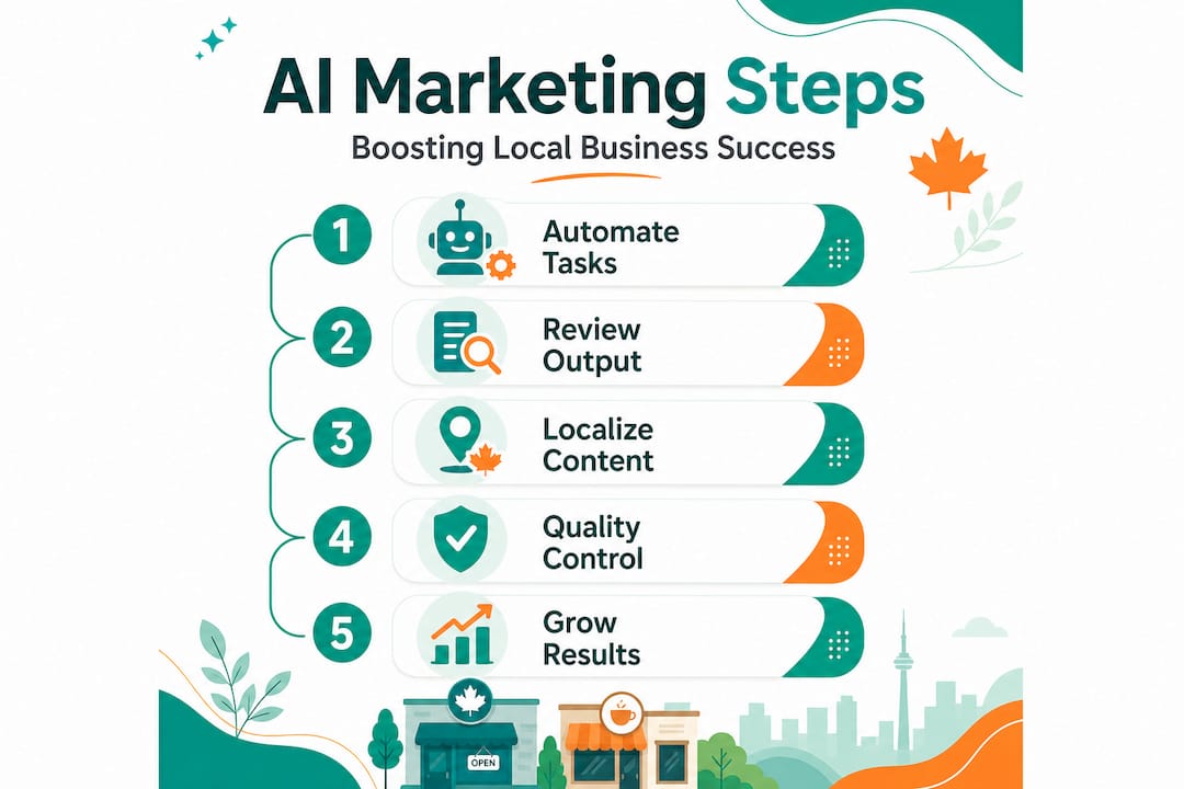 Infographic showing AI marketing adoption steps