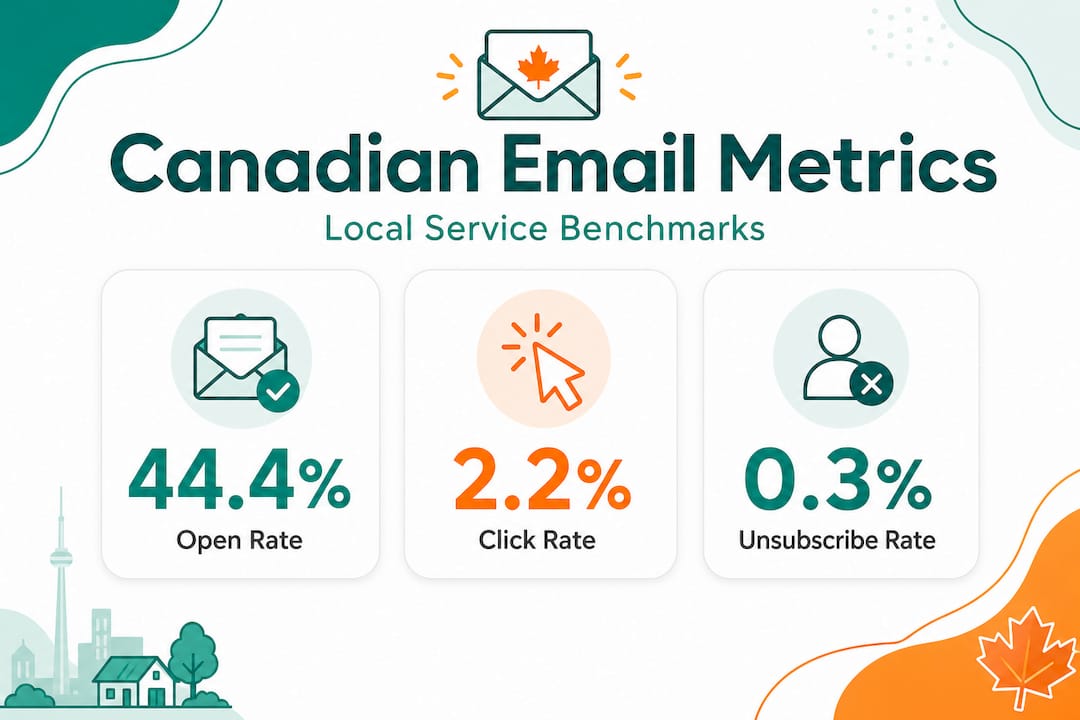 Infographic of Canadian email marketing benchmarks