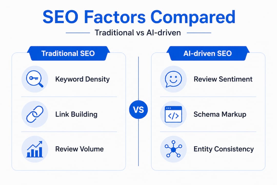Infographic comparing traditional SEO and AI-driven SEO