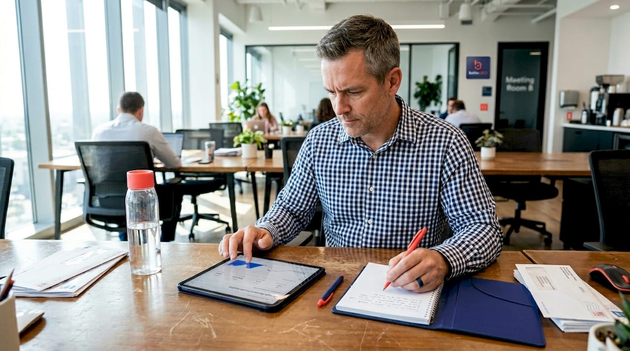 Manager reviewing Google Business Profile Insights