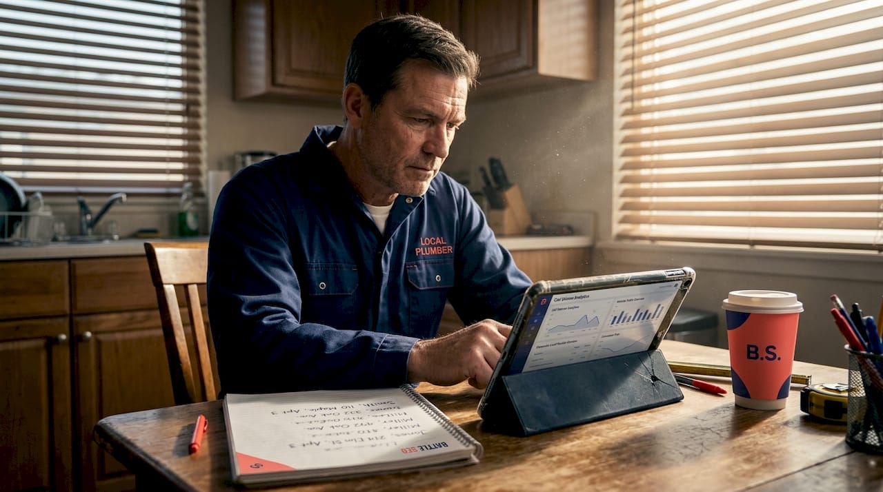 Plumber reviews local business search analytics