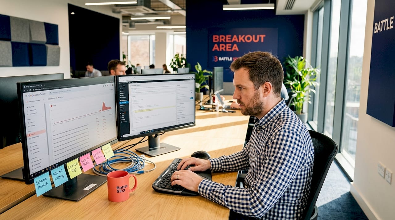 IT specialist reviews technical SEO crawl errors
