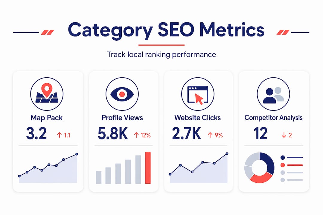 Infographic of key SEO metrics for business categories