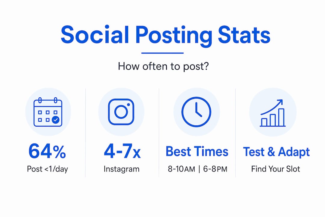 Infographic with post frequency and timing statistics