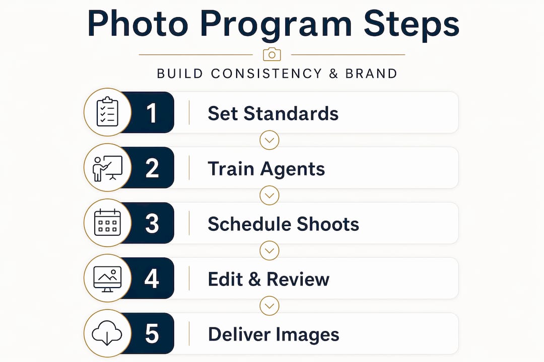 Infographic outlining photography program steps