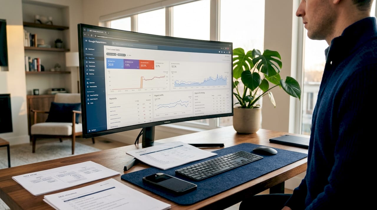SEO technical dashboard and website analytics
