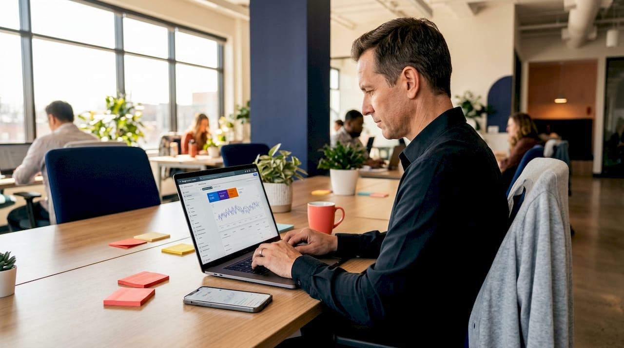 Marketer optimizing website pages for SEO