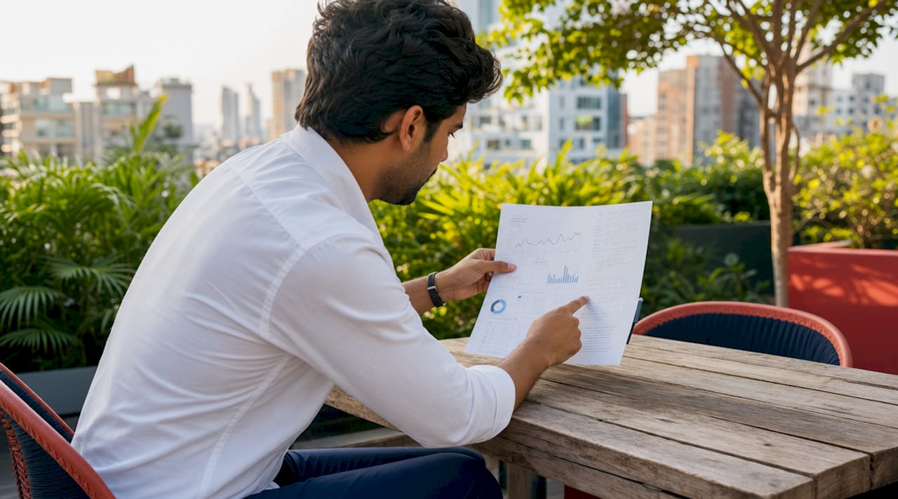 SEO expert analyzing local ranking charts