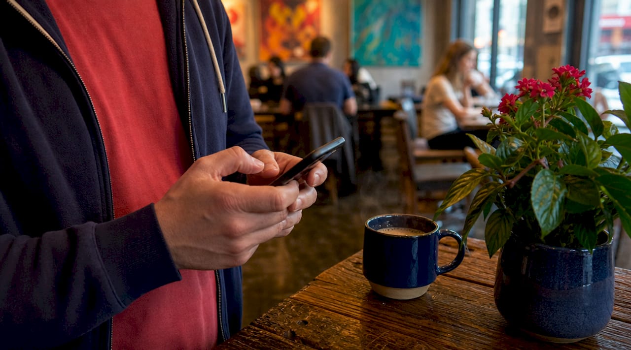 Hands updating Google Business Profile on smartphone