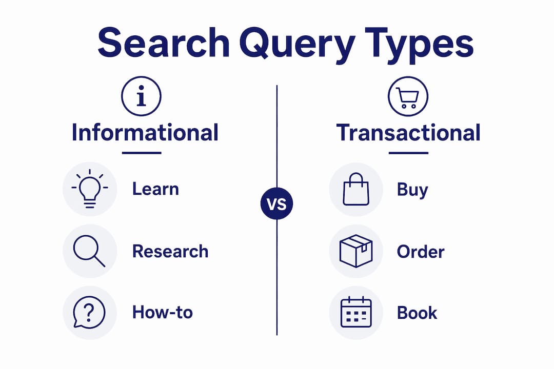 Infographic showing two main types of search queries