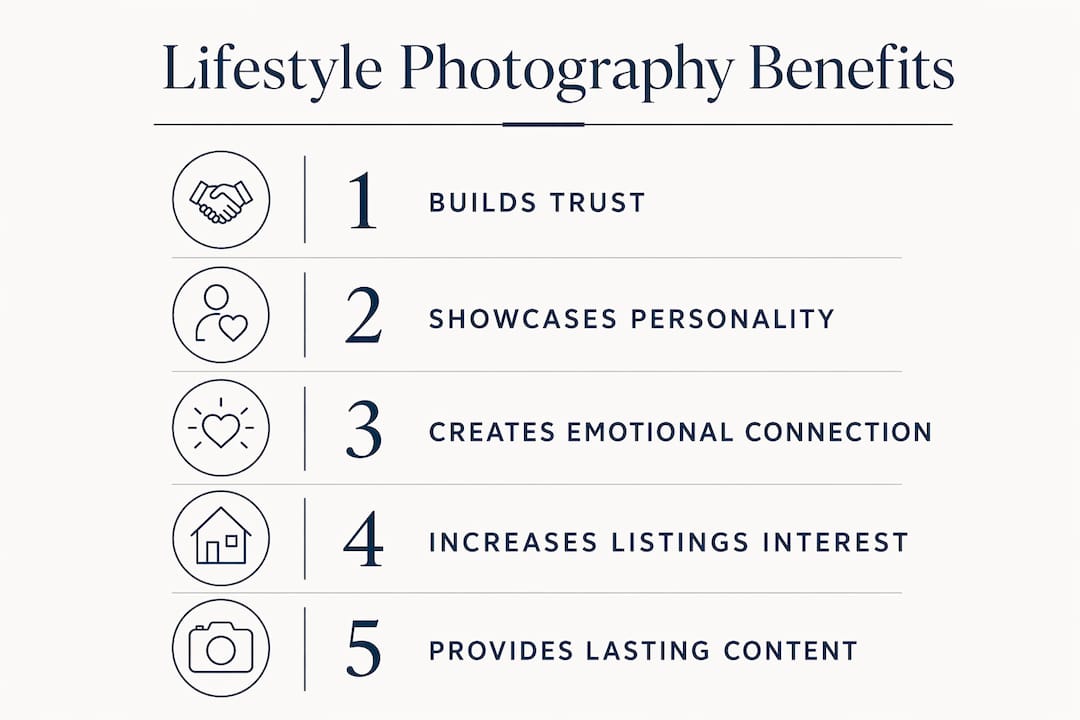 Infographic illustrating lifestyle photography benefits