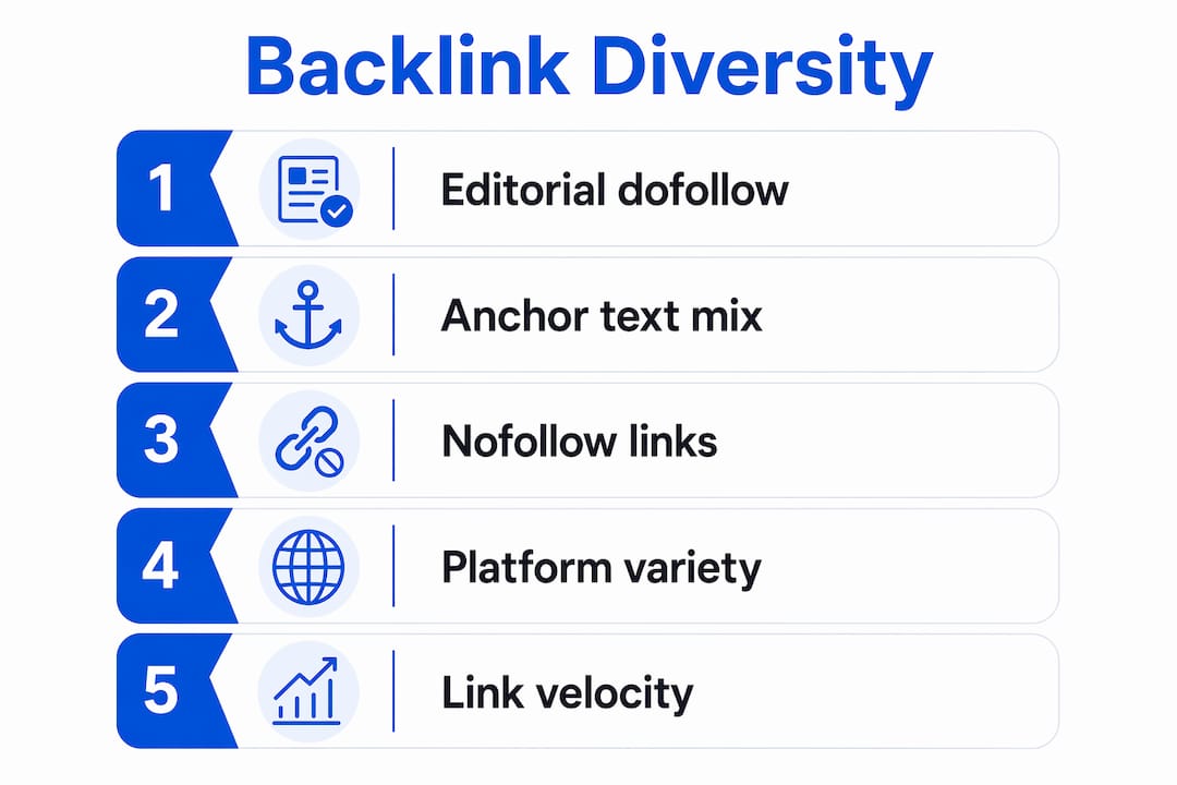 Infographic illustrating backlink diversity hierarchy