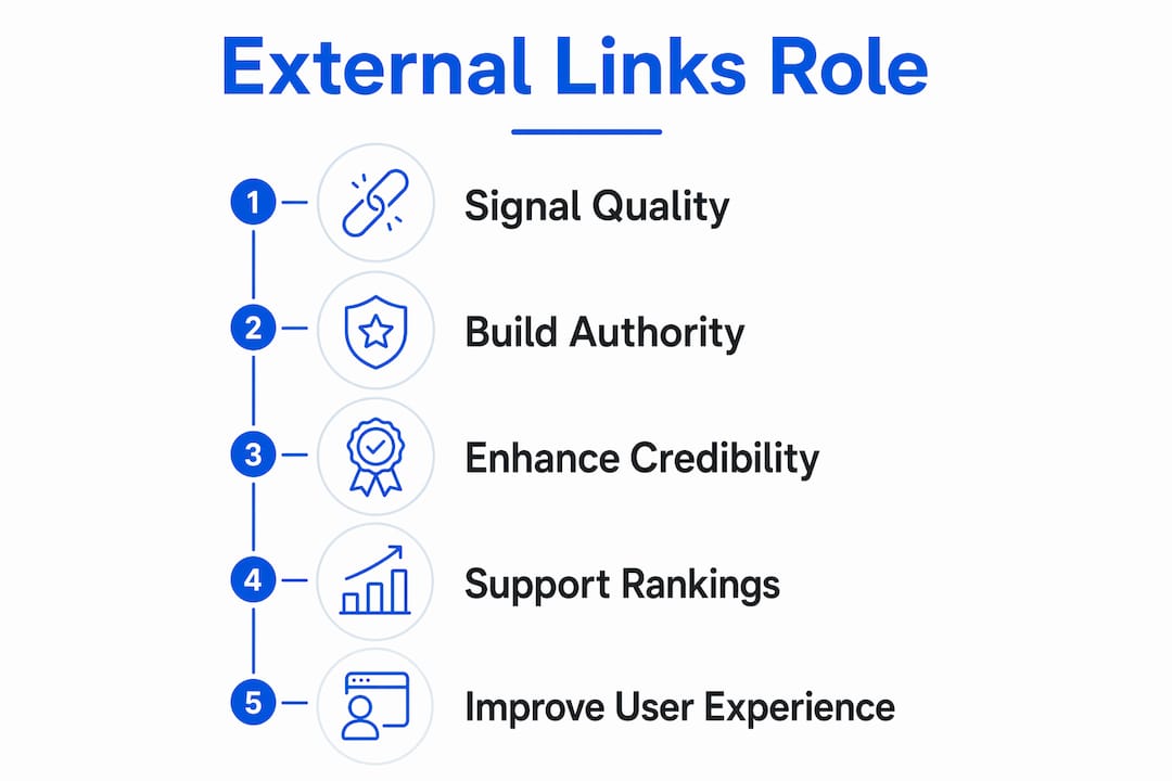 Infographic showing external links’ role in SEO