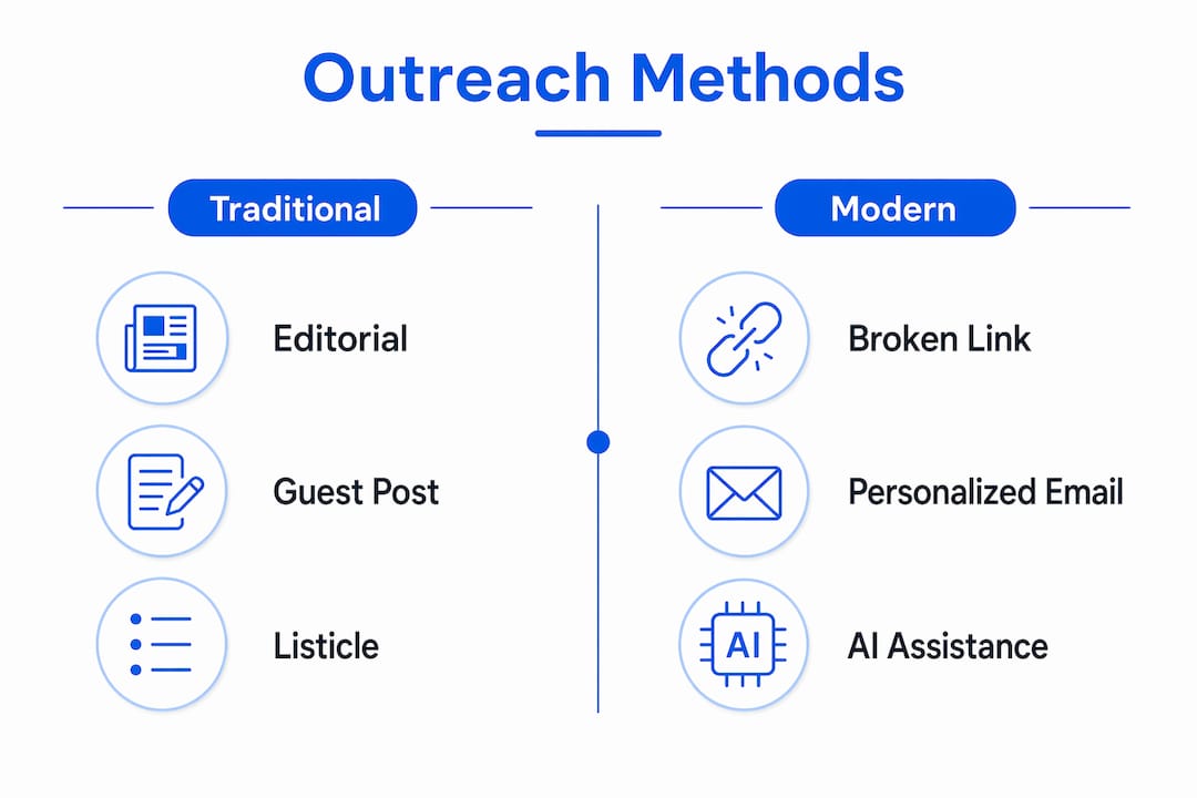 Infographic comparing backlink outreach methods