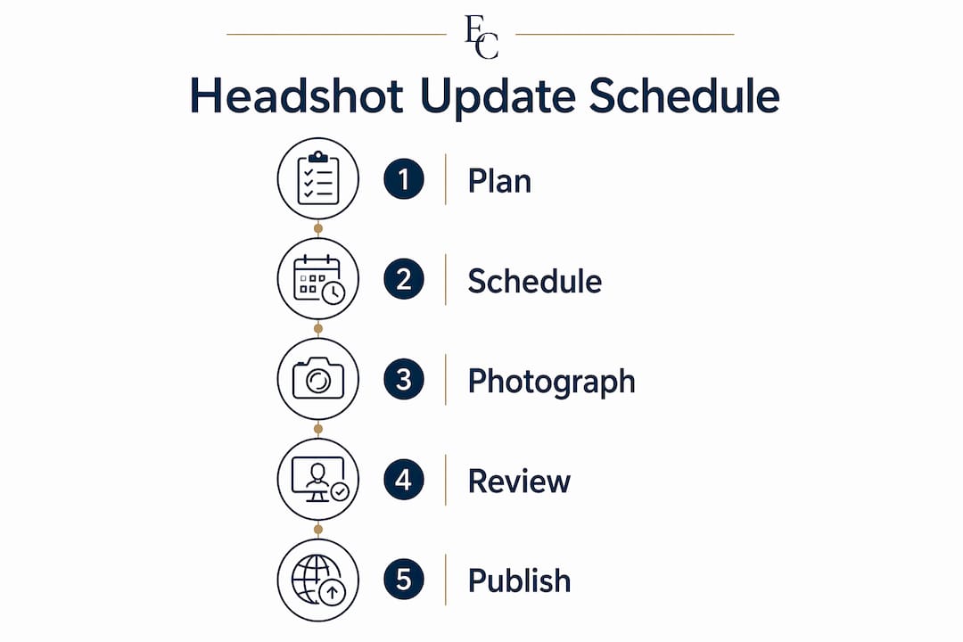 Infographic outlining headshot update steps