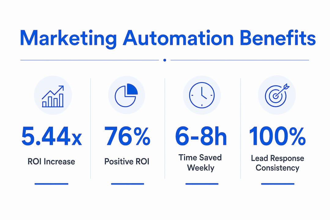 Infographic showing marketing automation key benefits