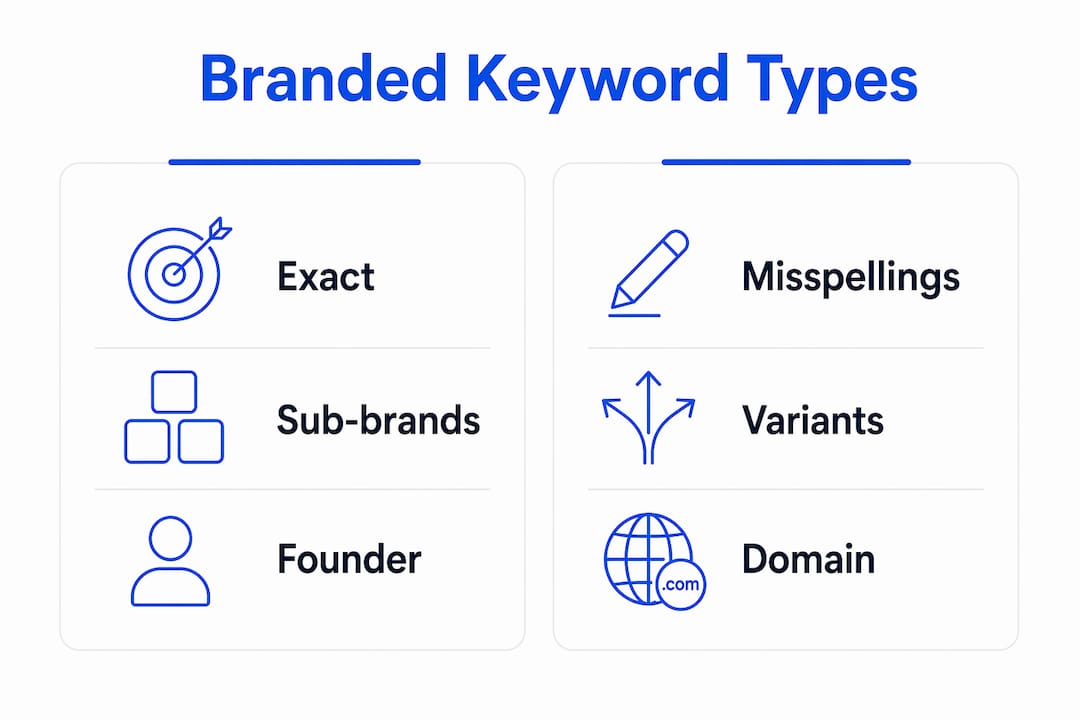Infographic showing types of branded keywords