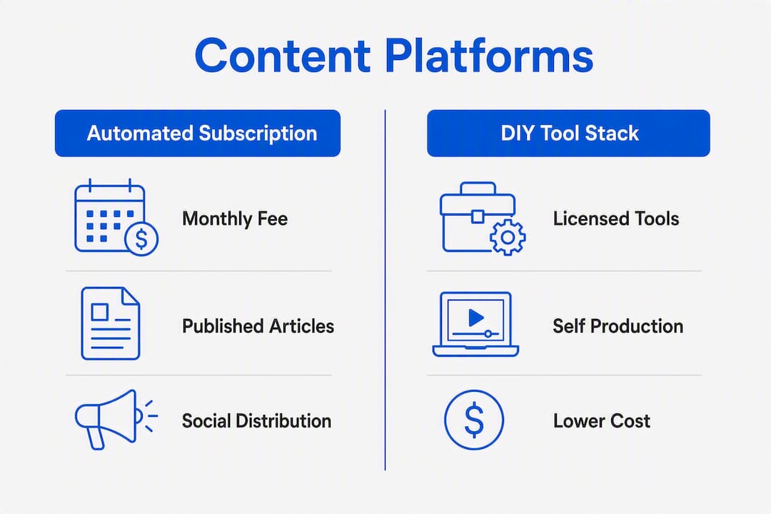 Comparison infographic of two content creation platforms