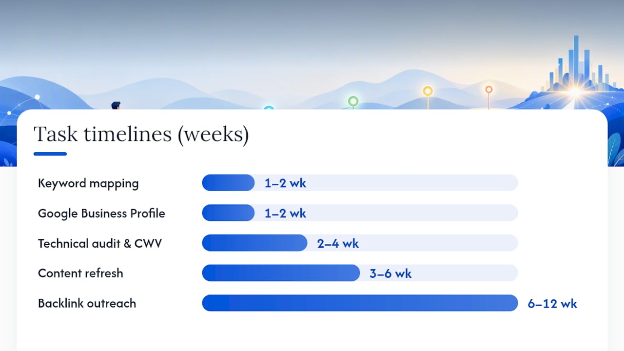 Ranked SEO tasks by impact and effort