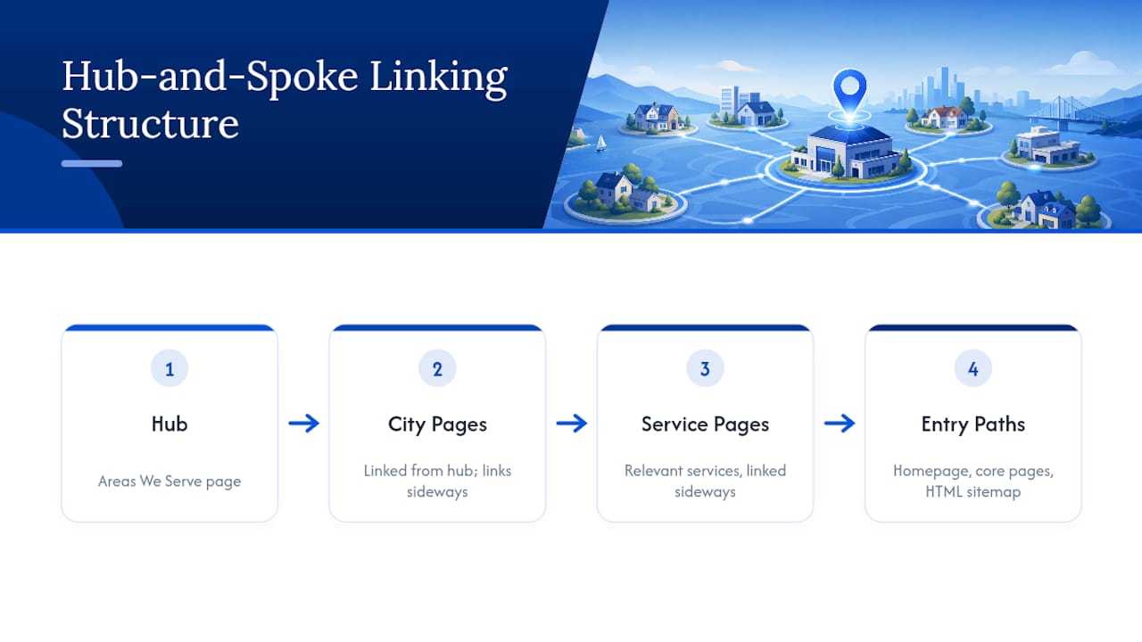 Hub and spoke service area page architecture
