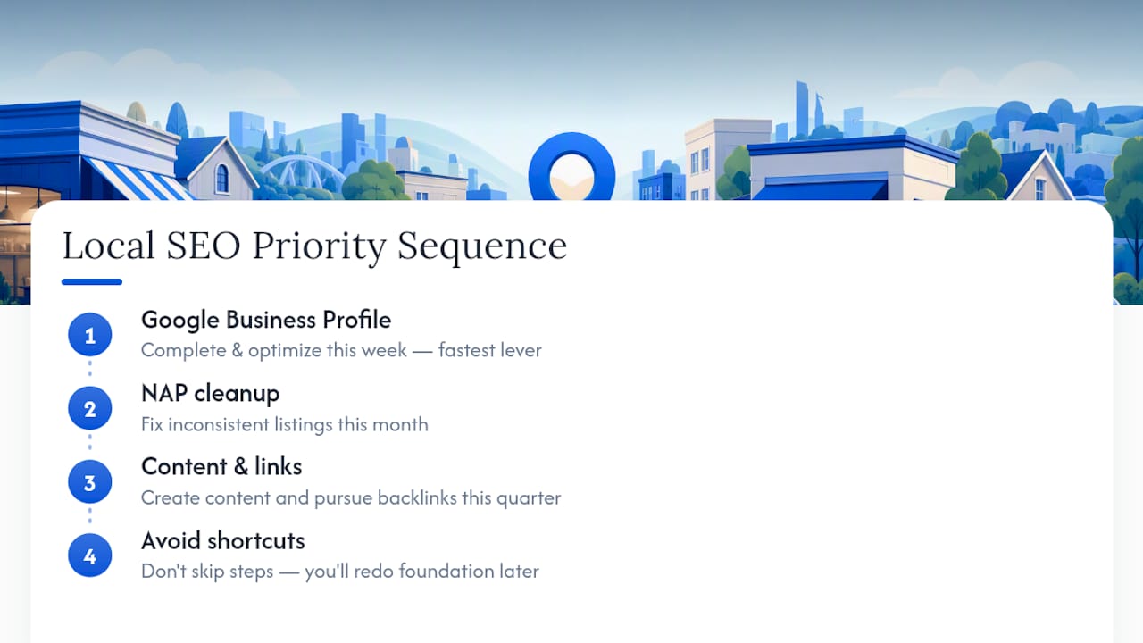 Diagram of local SEO priority sequence