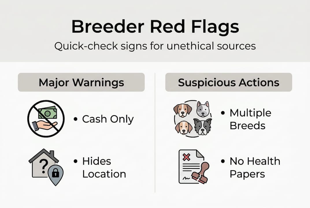 Infographic of top breeder red flags