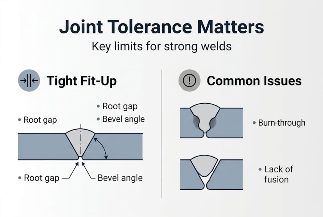 Infographic on weld joint tolerances and issues