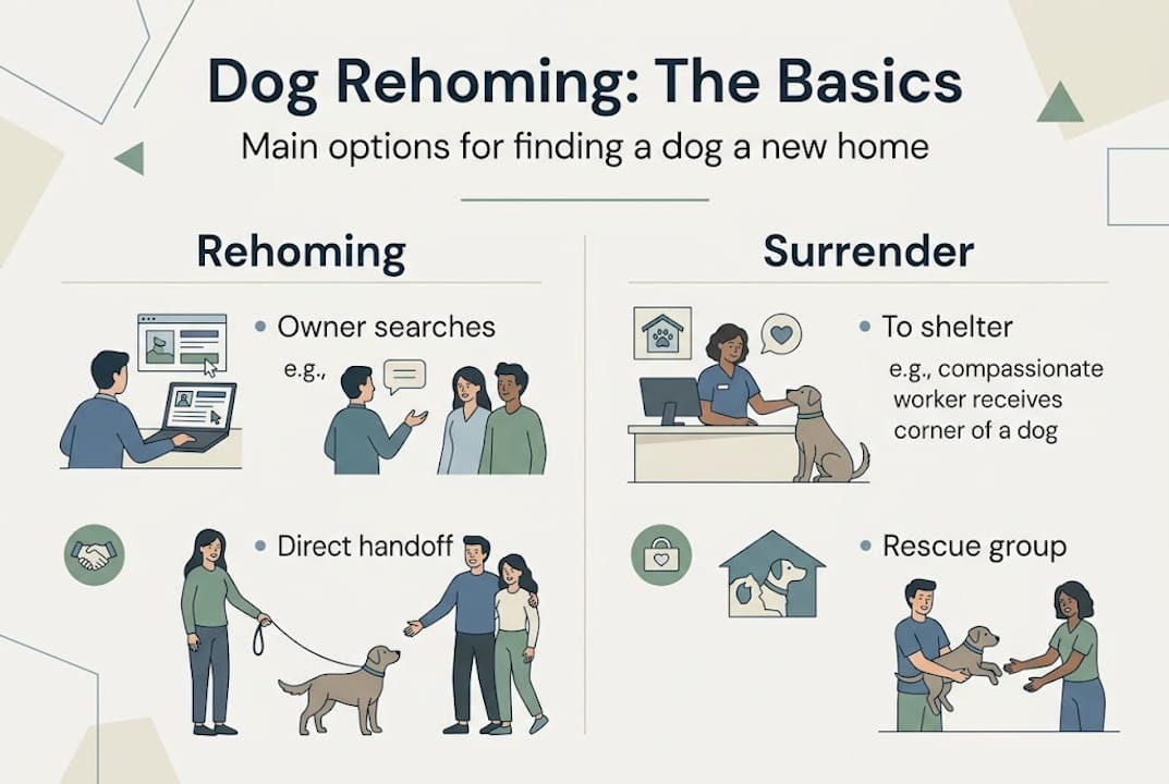 Infographic comparing rehoming and surrender routes