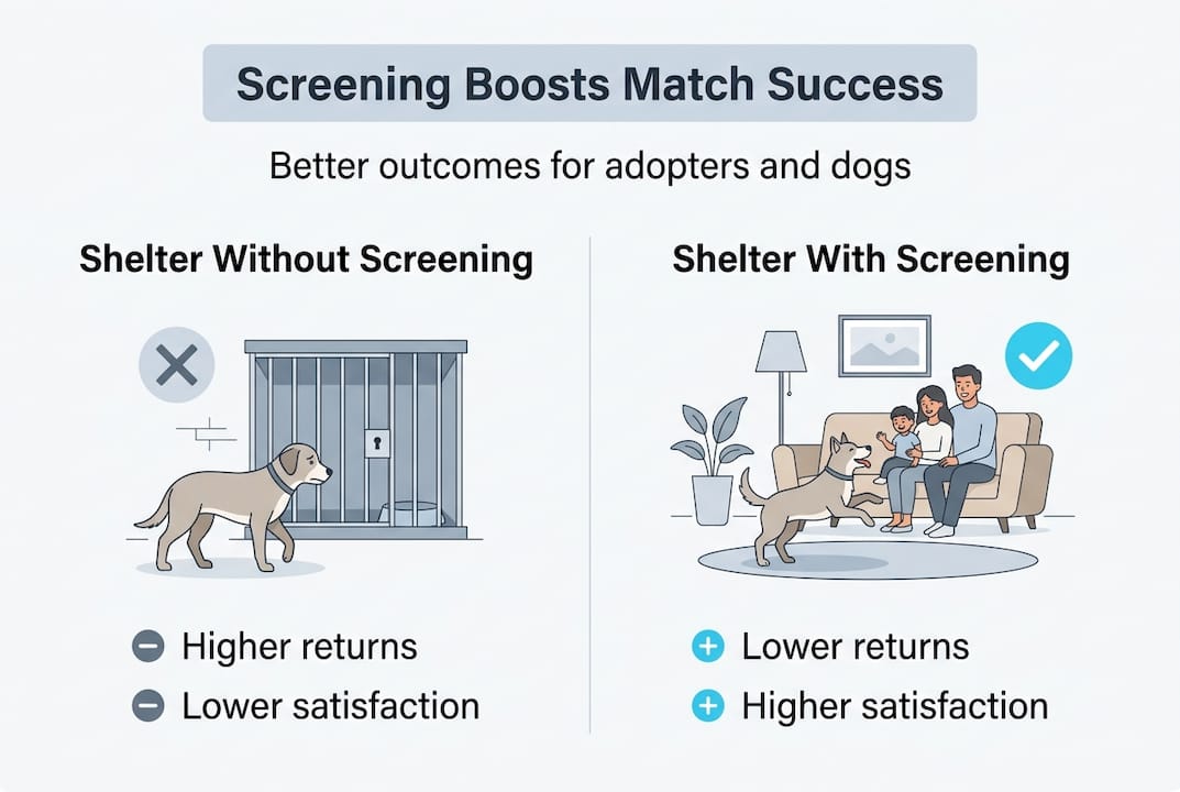 Infographic showing screening improves adoption outcomes