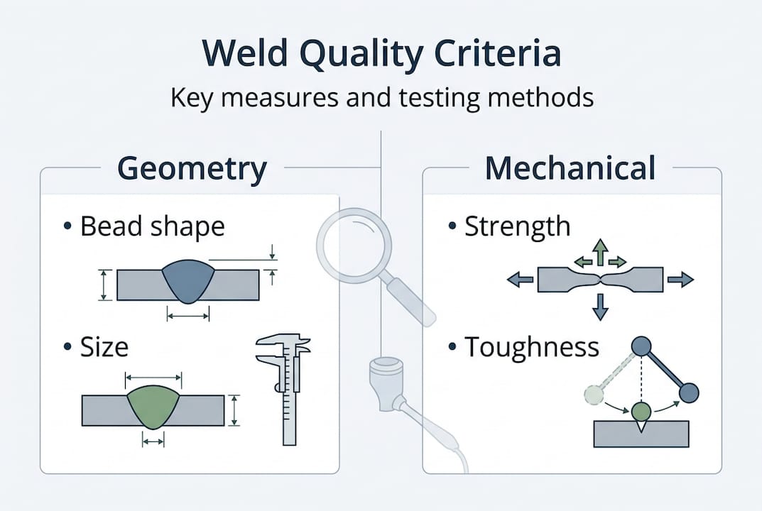 Infographic summarizing weld quality assessment