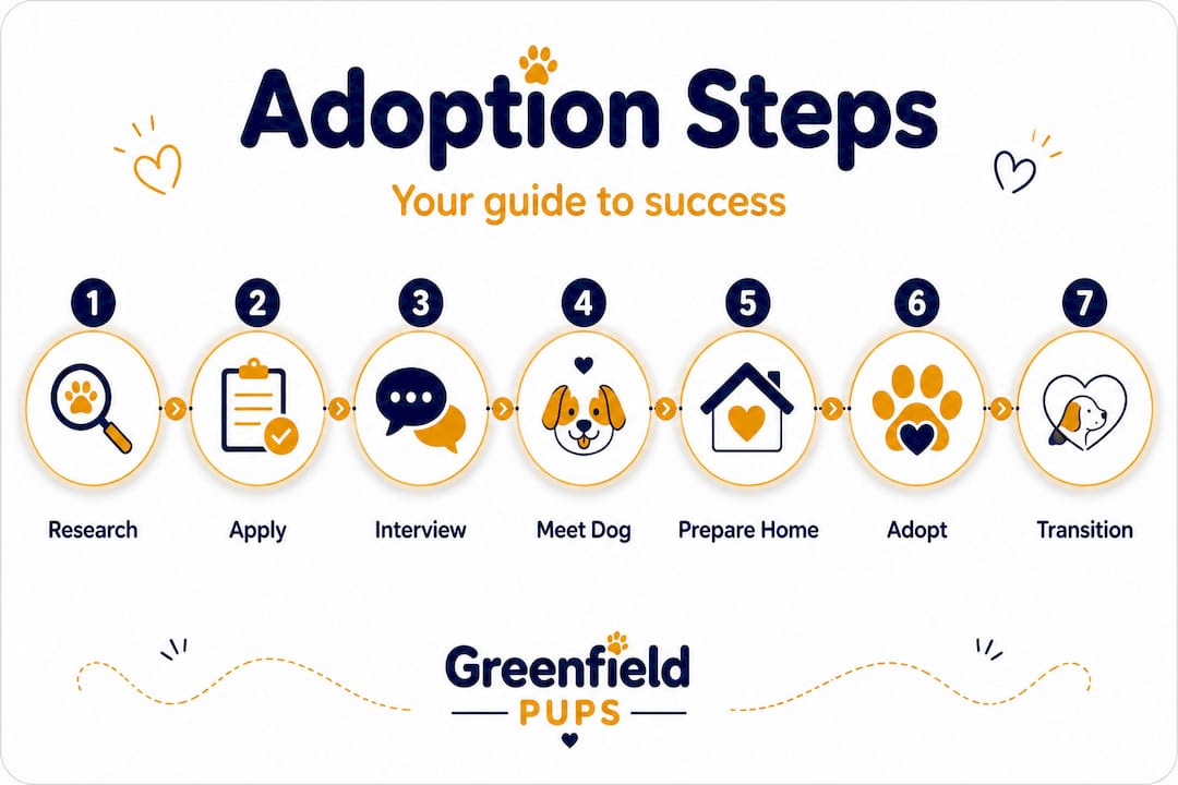 Infographic shows adoption process steps flow