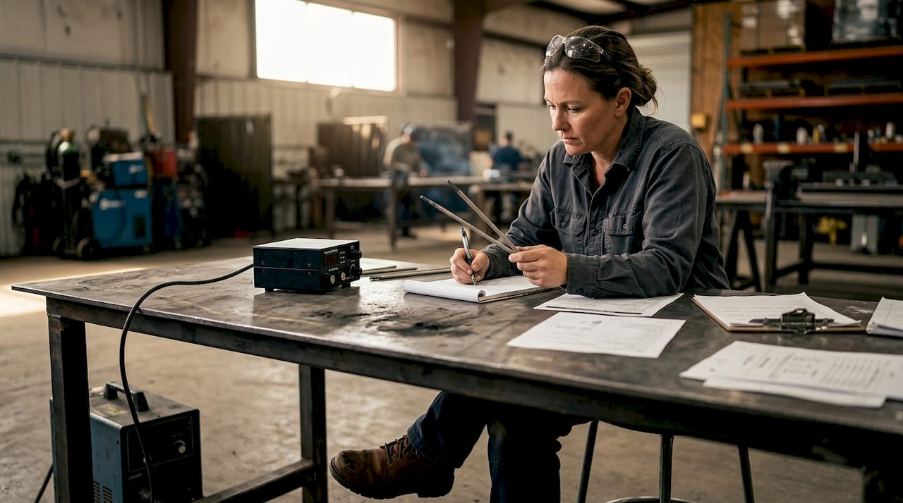 Welder comparing two electrode types
