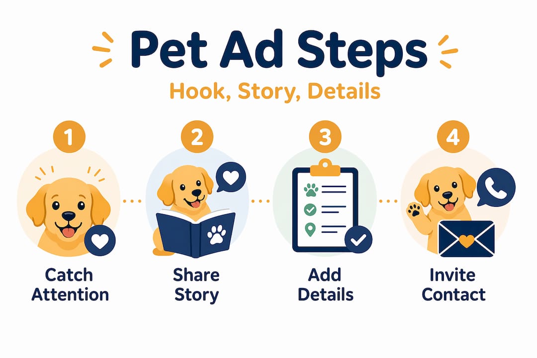 Vertical infographic on structuring pet ad