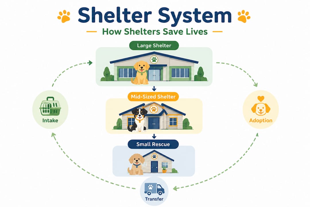 Shelter system hierarchy infographic with tiers