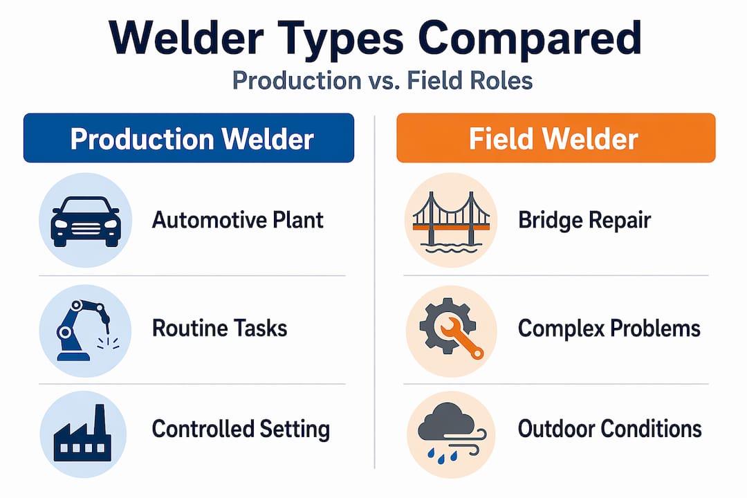Infographic comparing welder job types