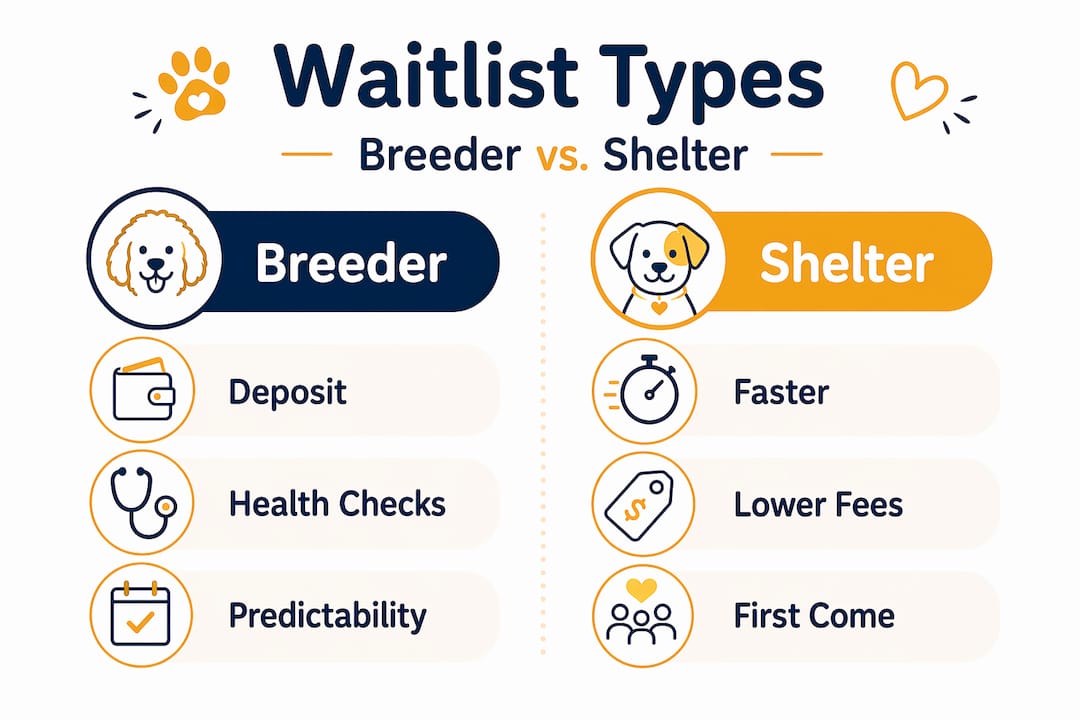 Infographic comparing breeder and shelter waitlists