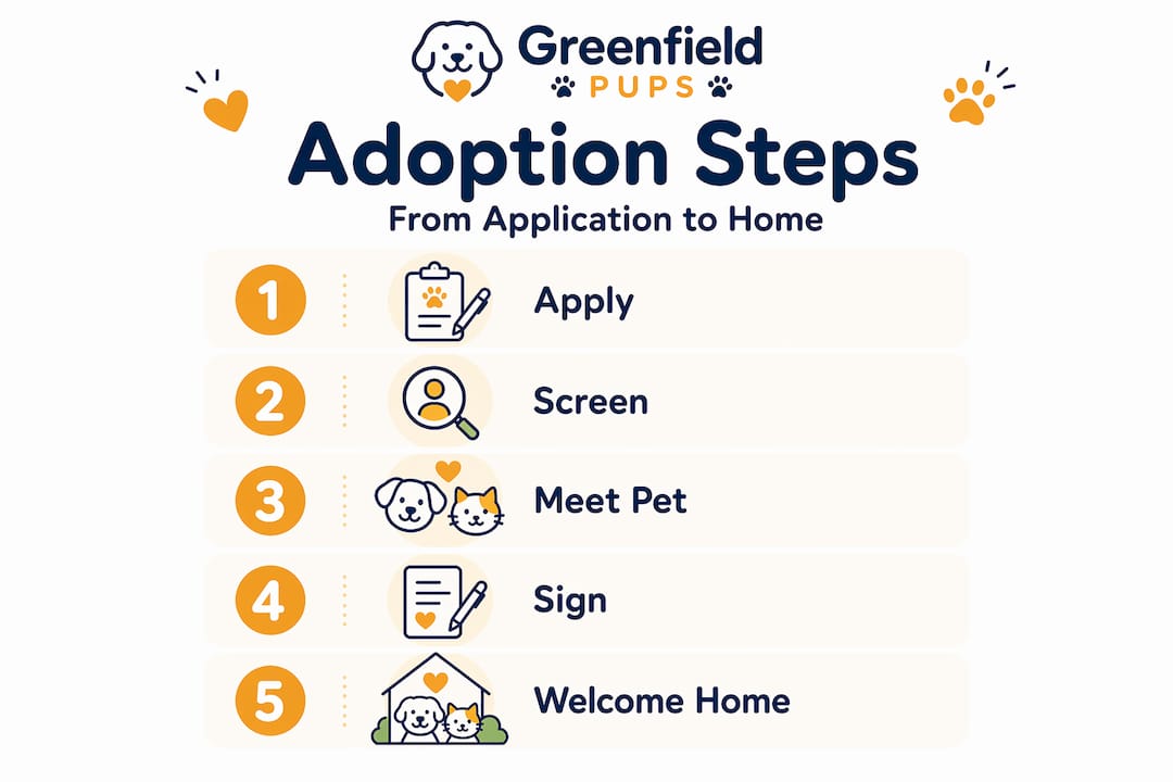 Infographic outlining pet adoption steps process