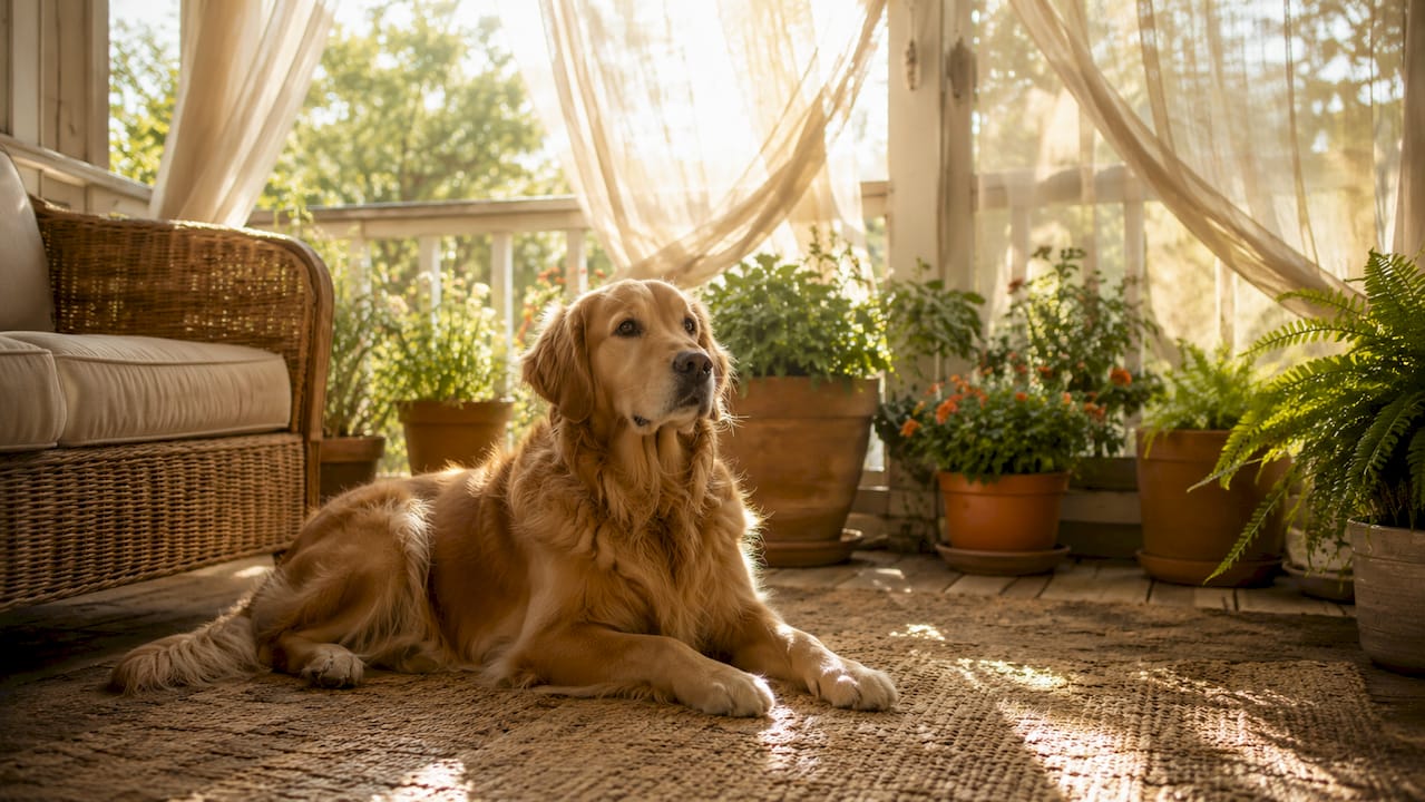 Golden retriever showing purebred traits