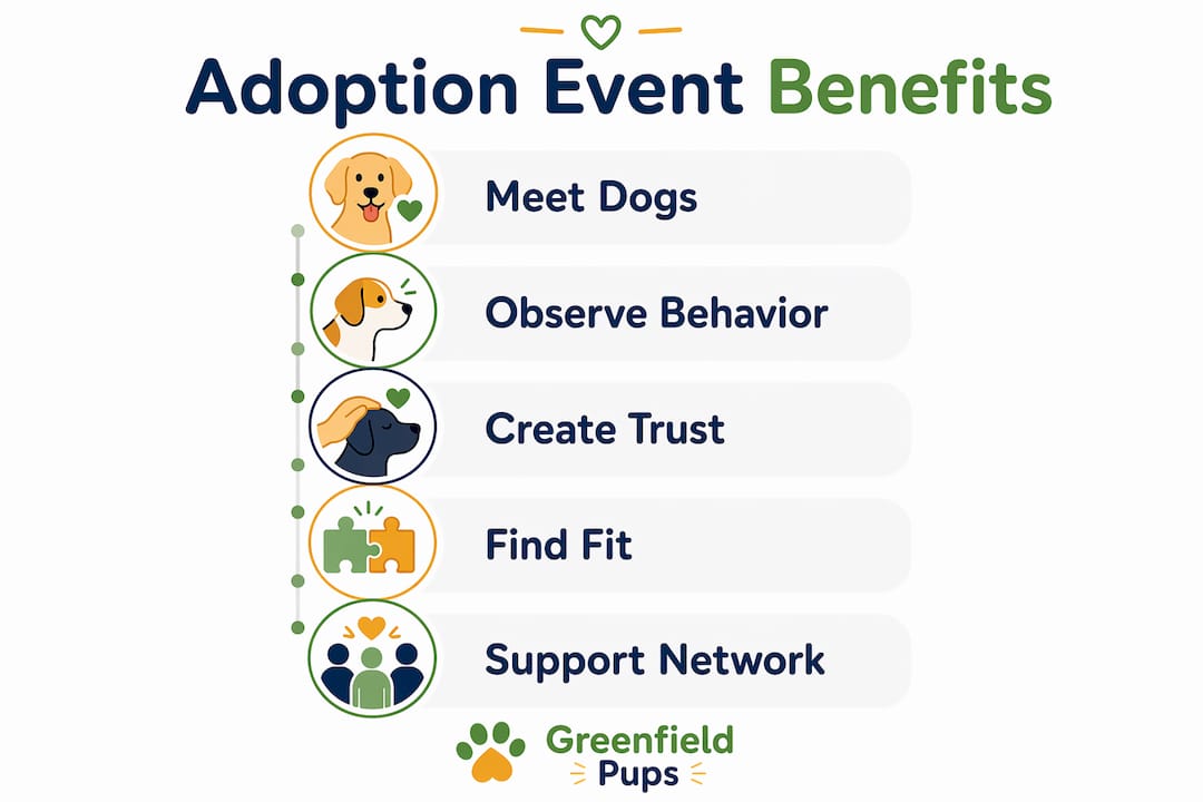 Infographic showing key benefits of adoption events