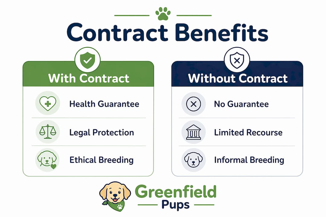 Infographic comparing breeder contract benefits
