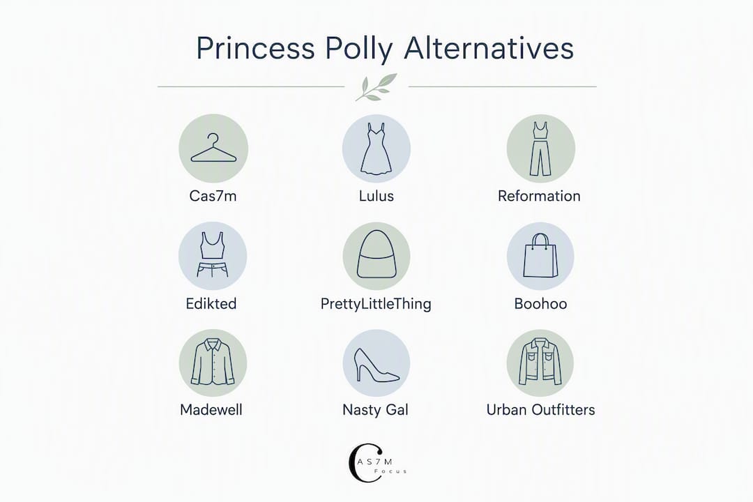 Infographic showing ranked Princess Polly alternatives