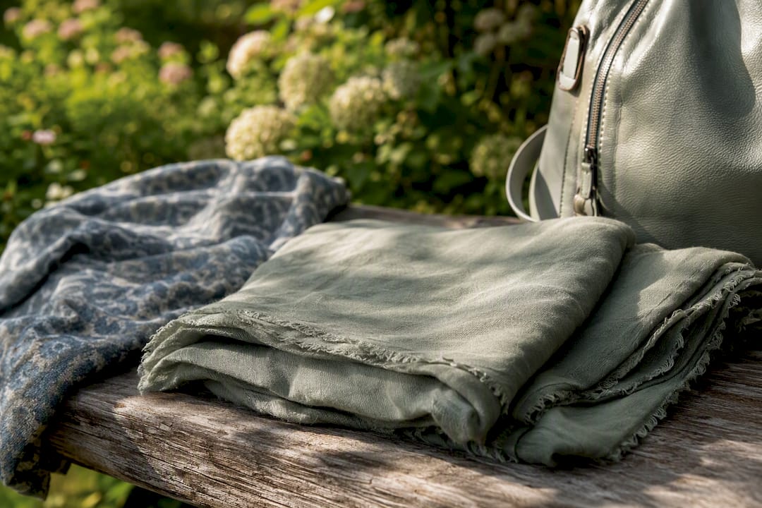 Lightweight scarf with travel accessories
