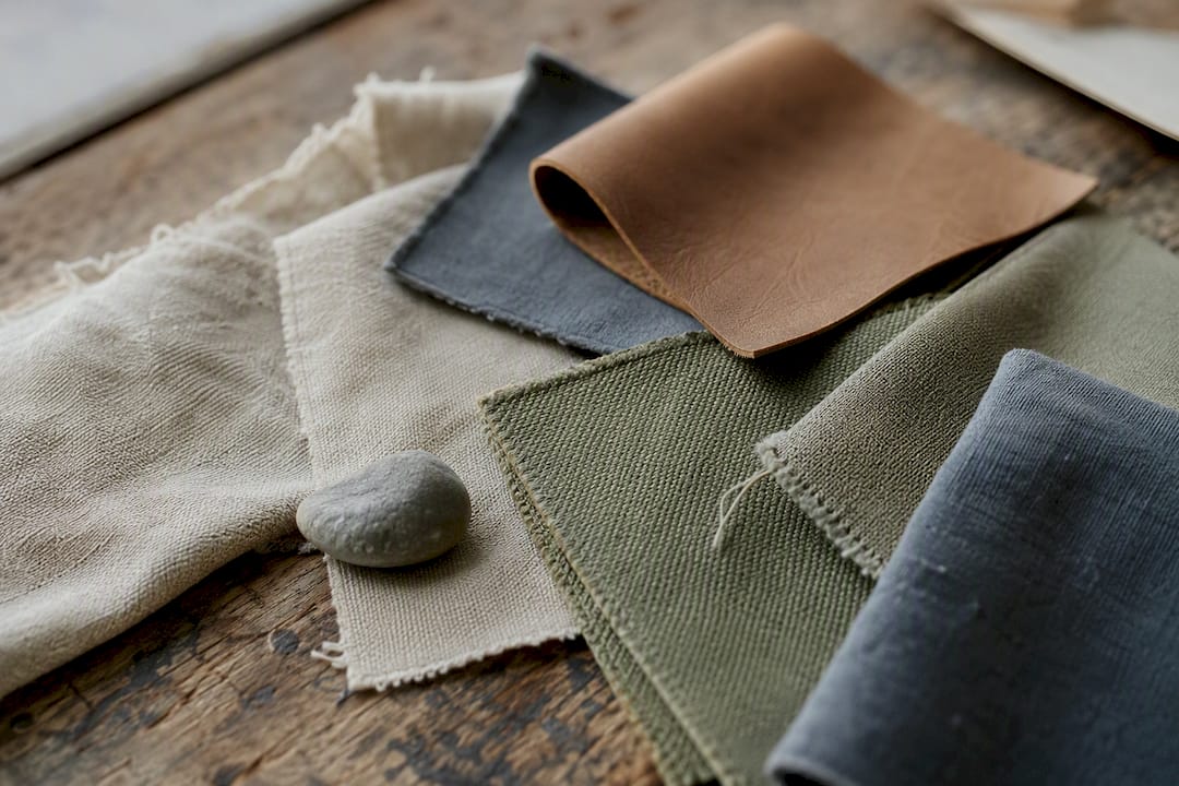 Close-up of sustainable fabric textures