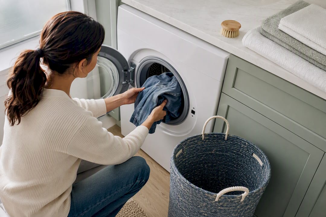 Retourner le denim avant le lavage à froid