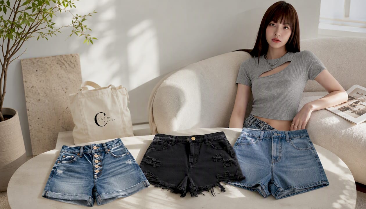 Retro Ins Street Love A-line Denim Shorts For Women and two more denim shorts styles