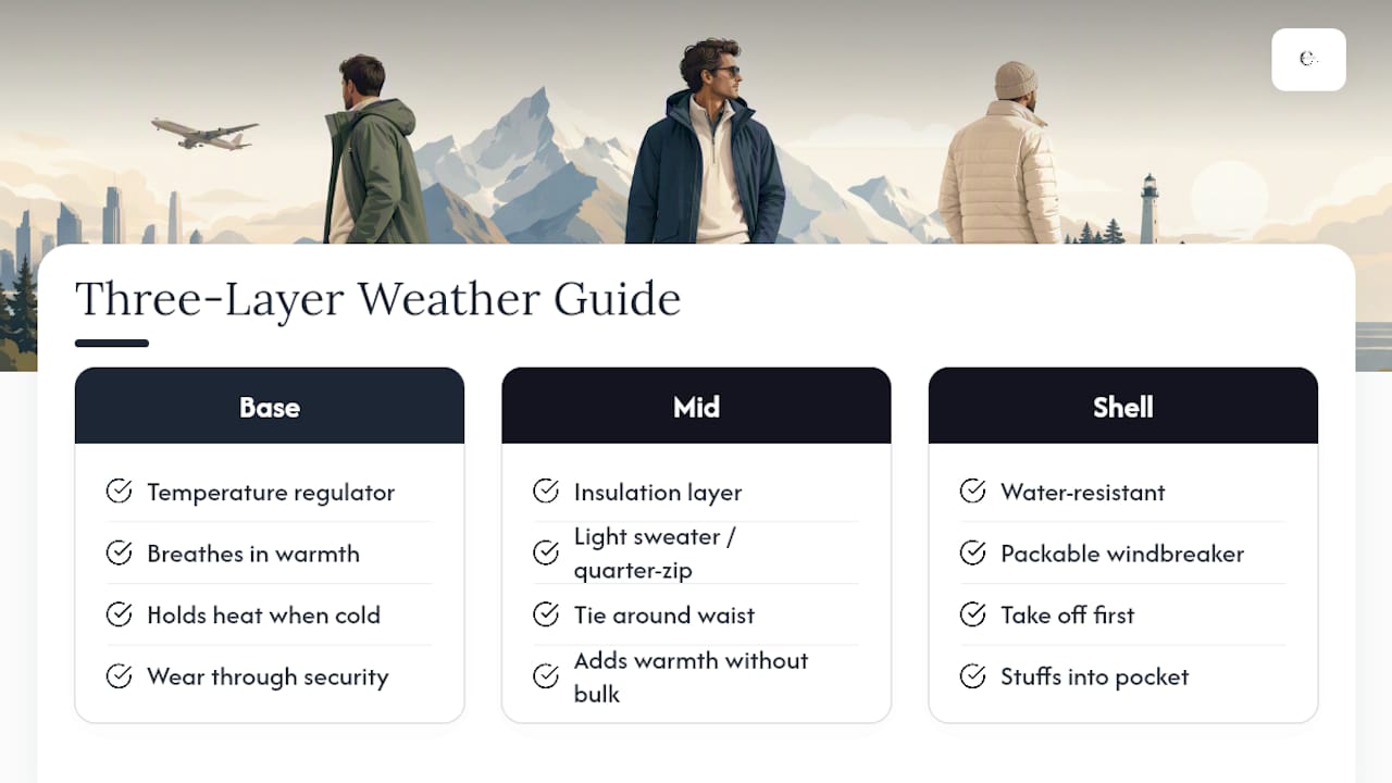 Three travel layers covering four weather scenarios