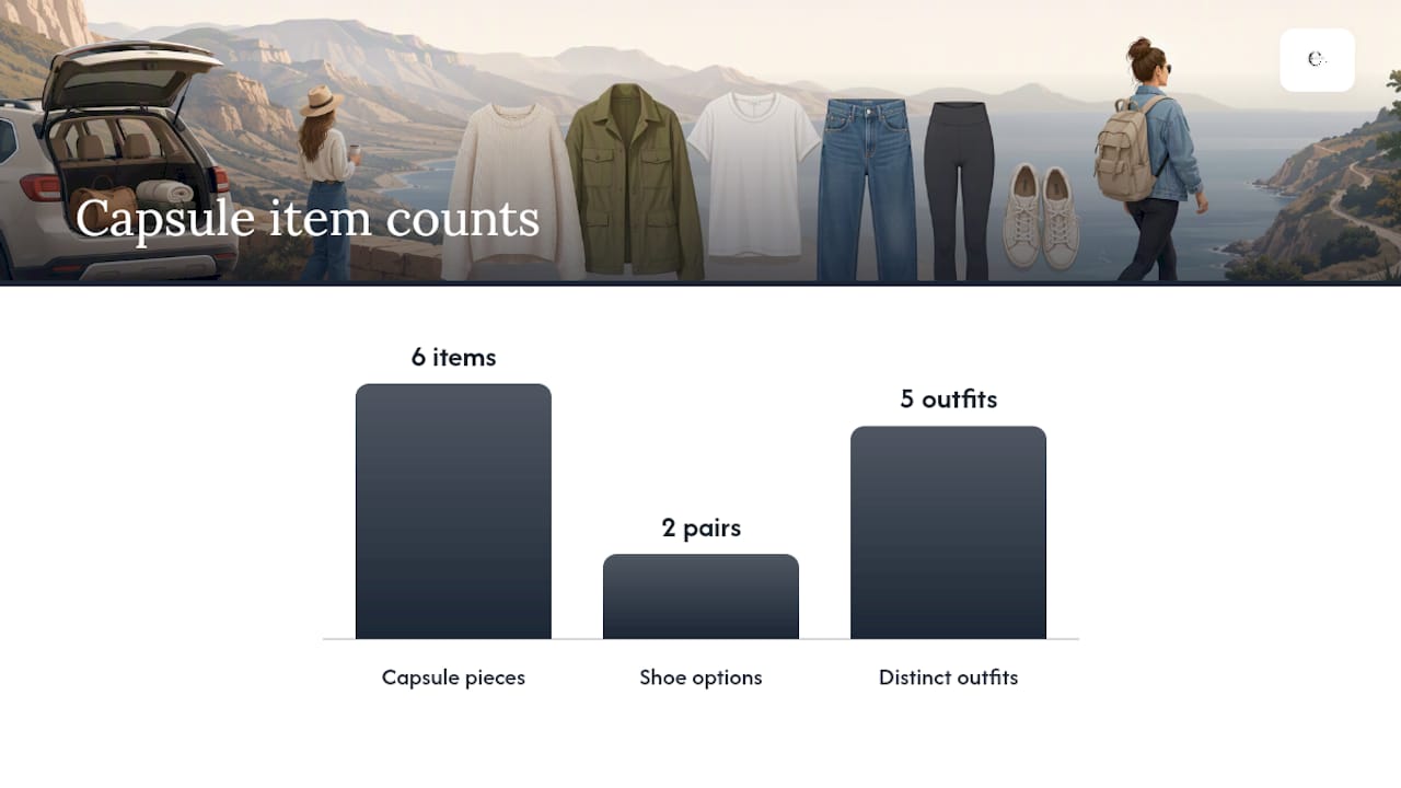 The 6-Piece Capsule That Builds 5 Outfits — overview diagram