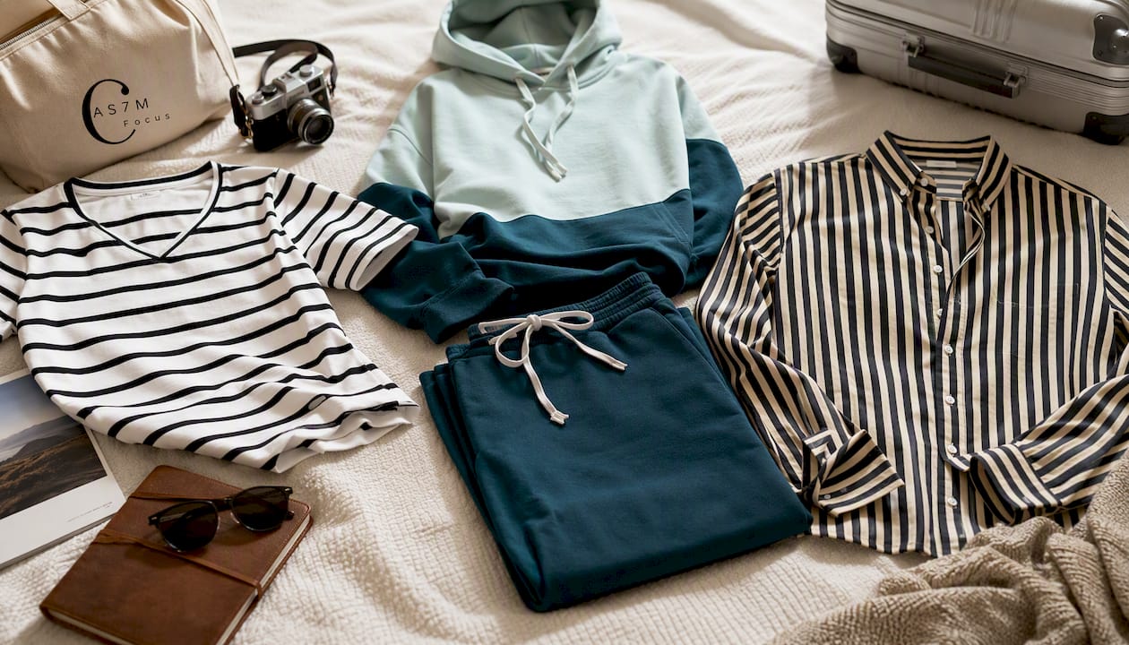 Casual Top Fashion Trend Stripes Short Sleeve Women V-neck