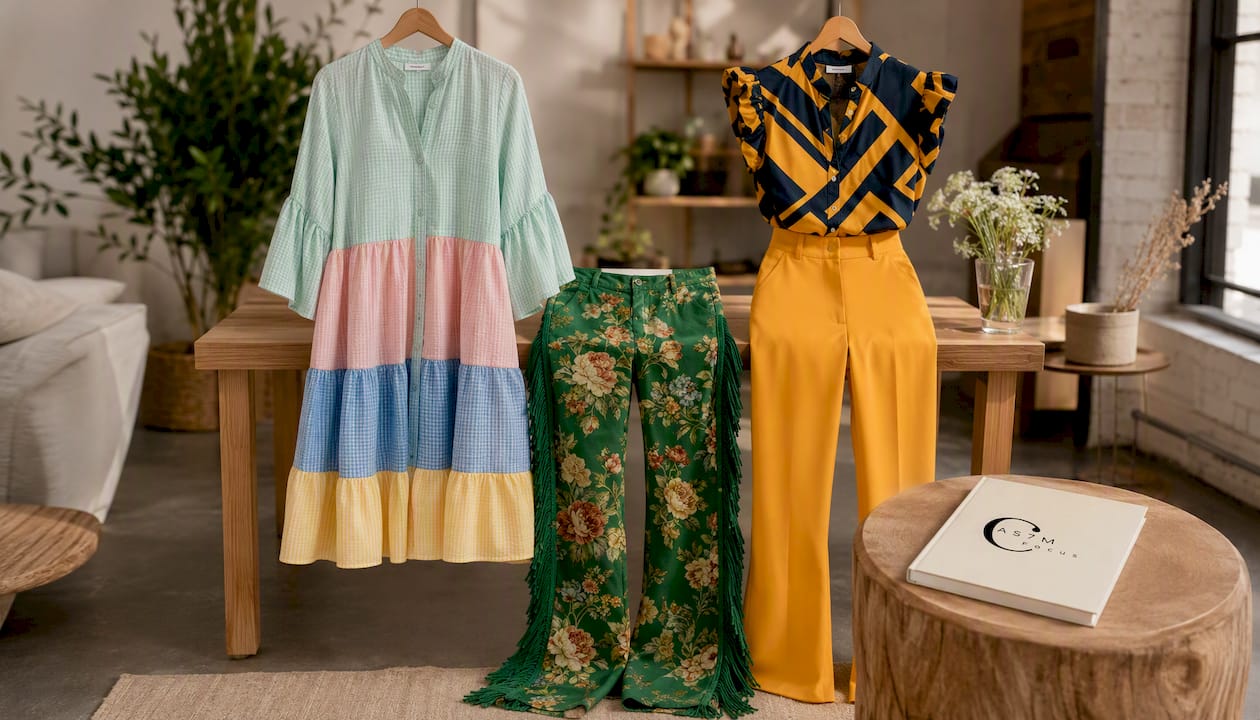 Color-block Plaid Patchwork Shirt Dress Loose-fitting With Flared Sleeves And A Tiered Cake Skirt