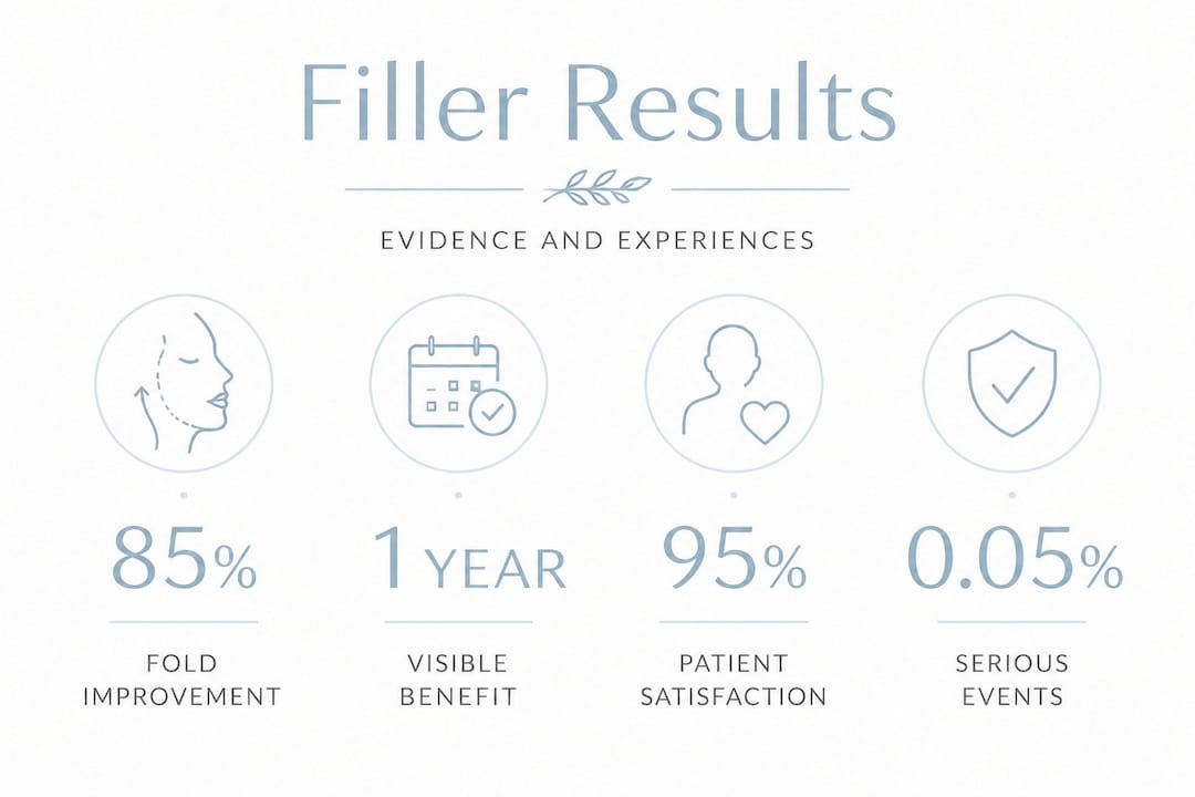 Infographic showing filler results and satisfaction